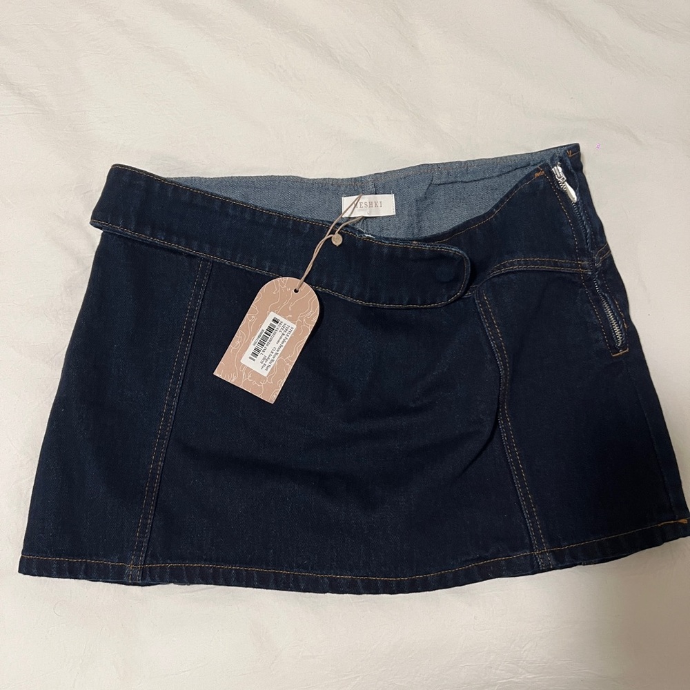 Meshki Dark Denim Mini Skirt